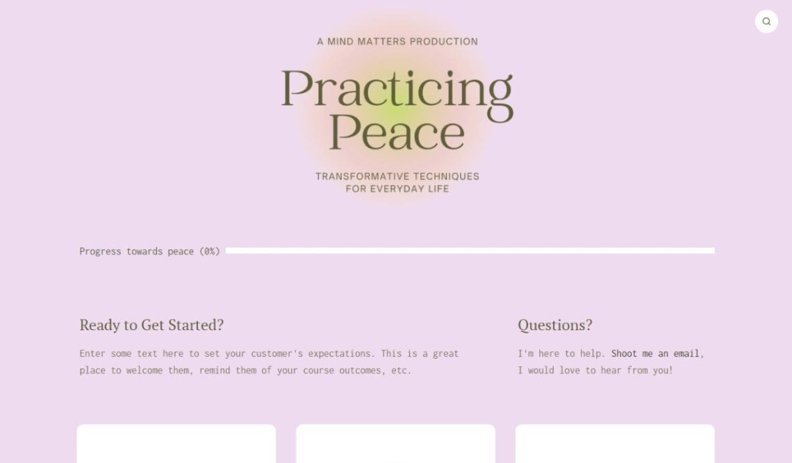 Mindfulness Course website template