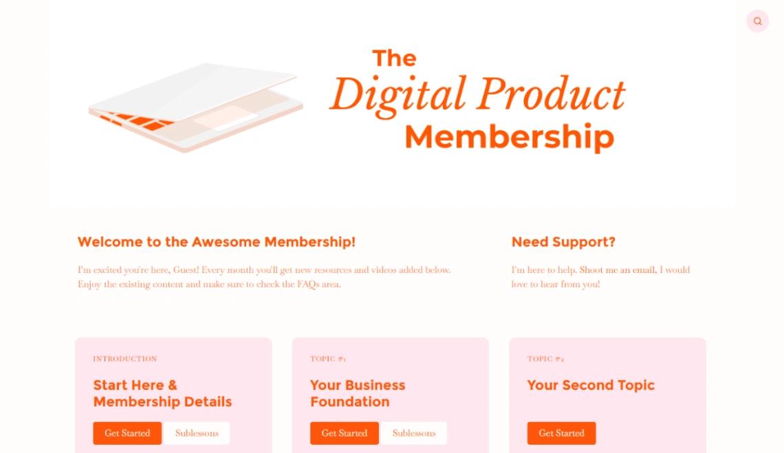 Digital Products Membership website template
