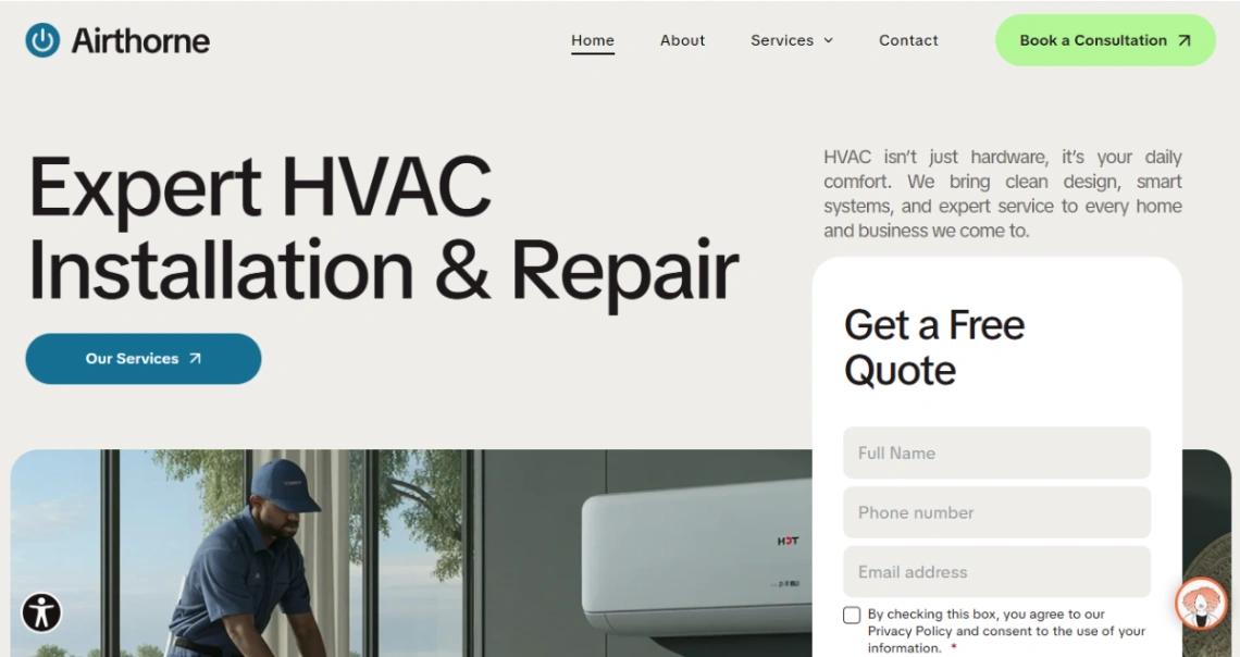 HVAC Installation & Repair website template