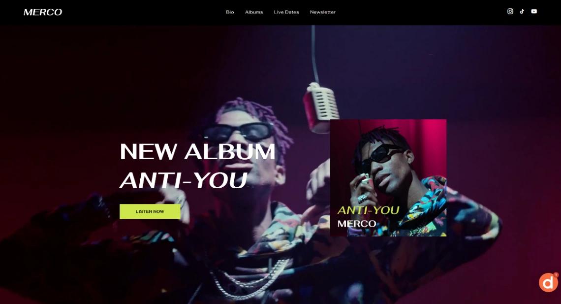 Rap Musician website template