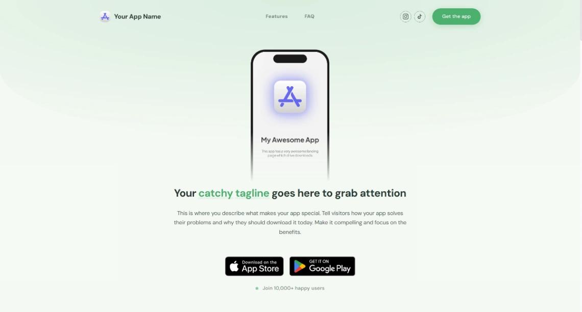 Mobile App Website website template