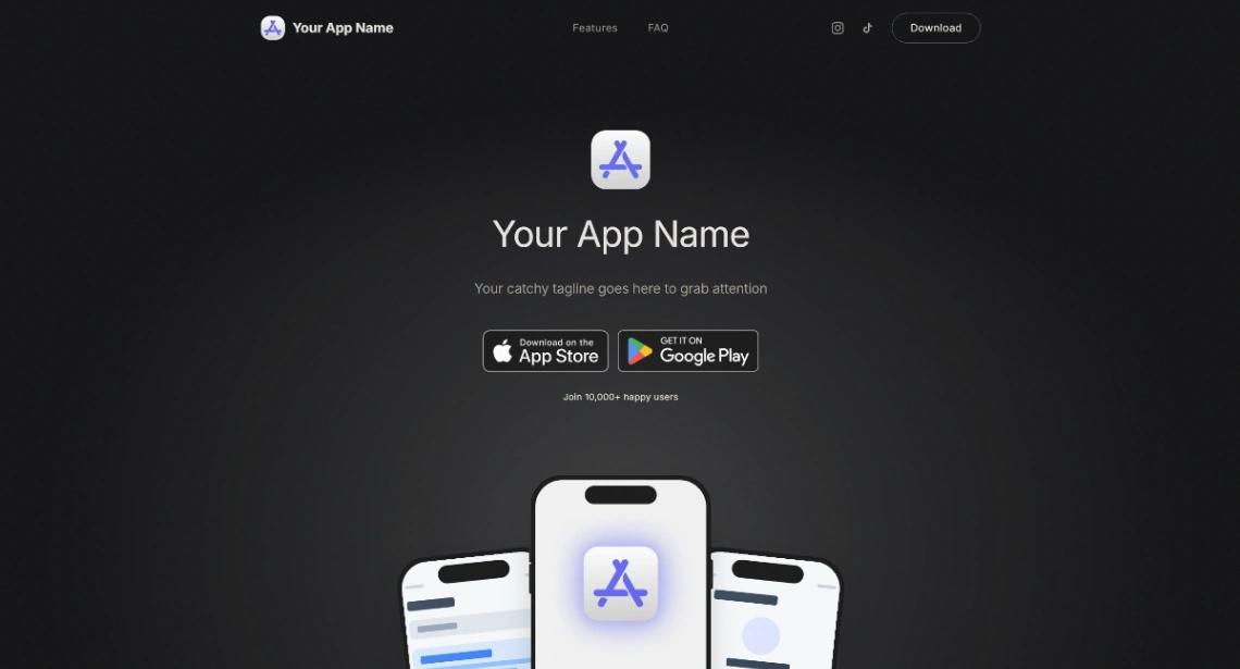 Mobile App Web Page website template
