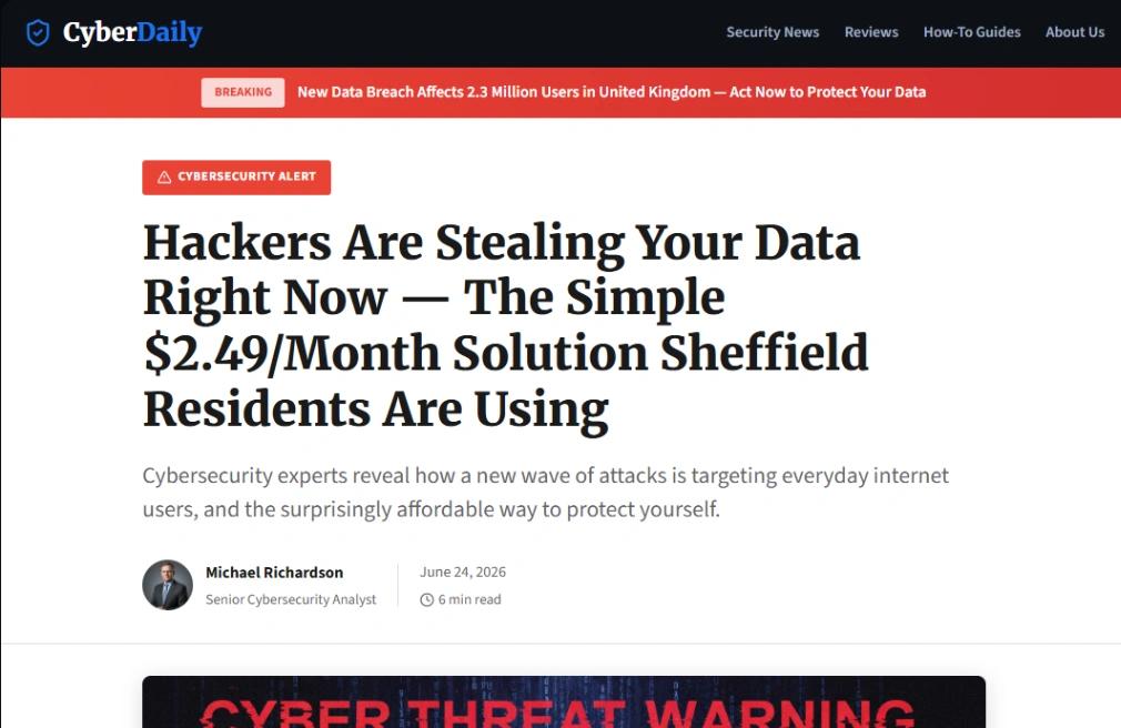 VPN Security Advertorial website template