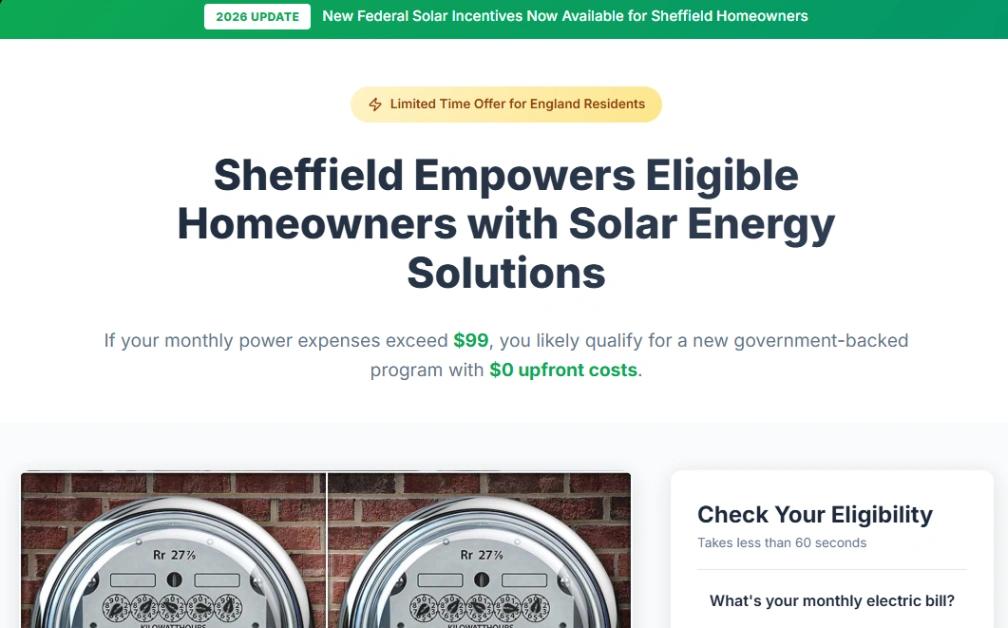 Solar Savings Advertorial website template