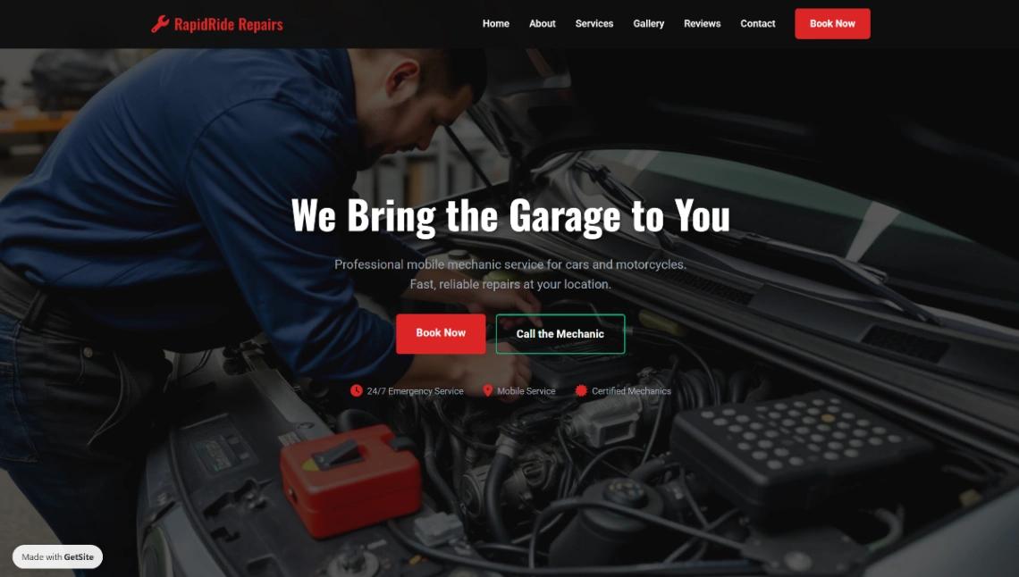 Mobile Car Mechanic website template