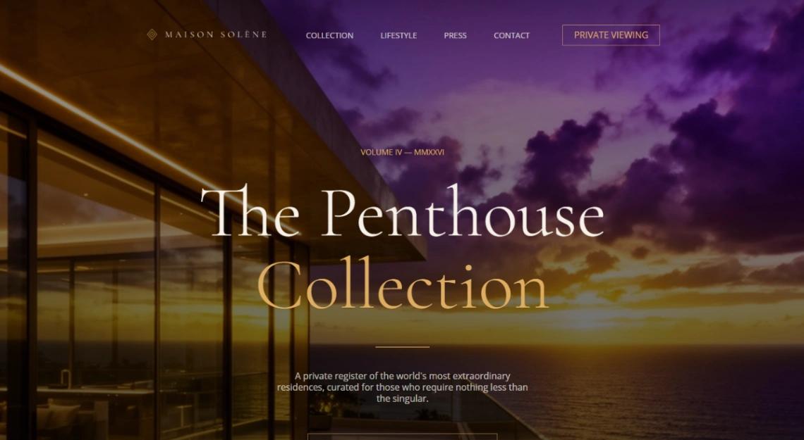 Luxury Penthouse Sales website template