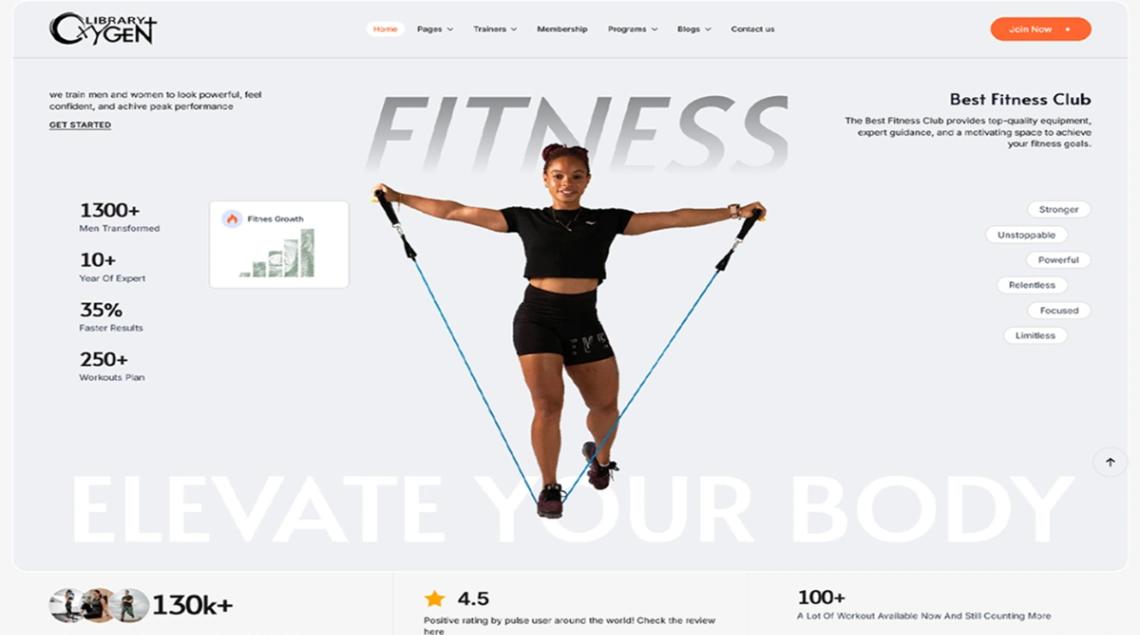 Fitness Gym Studio website template
