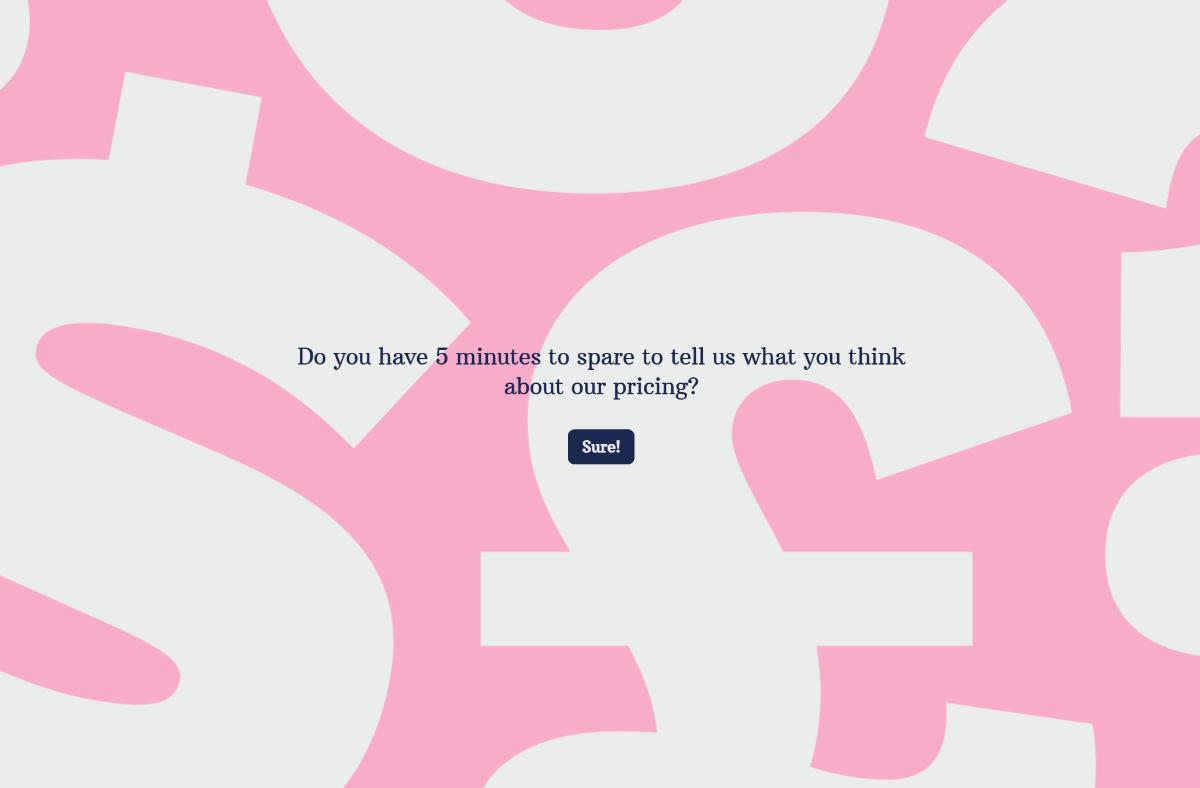 Price Sensitivity Survey website template