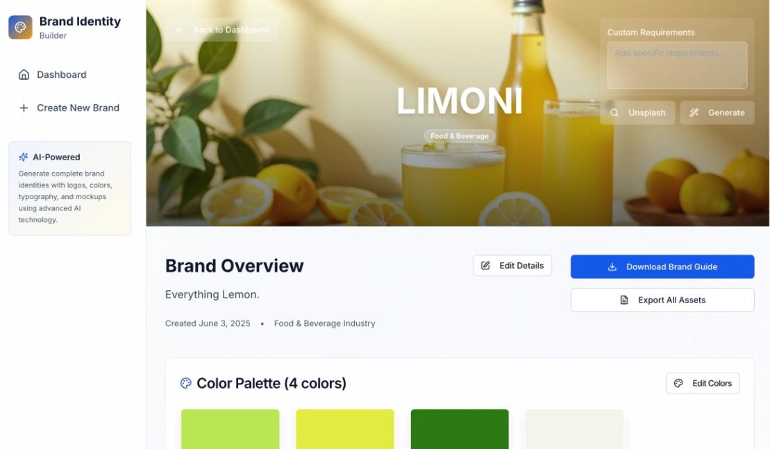 Brand Identity Builder web application template