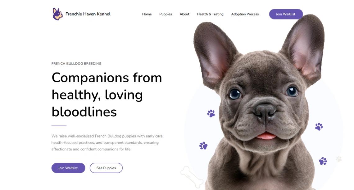 Dog Breeder website template