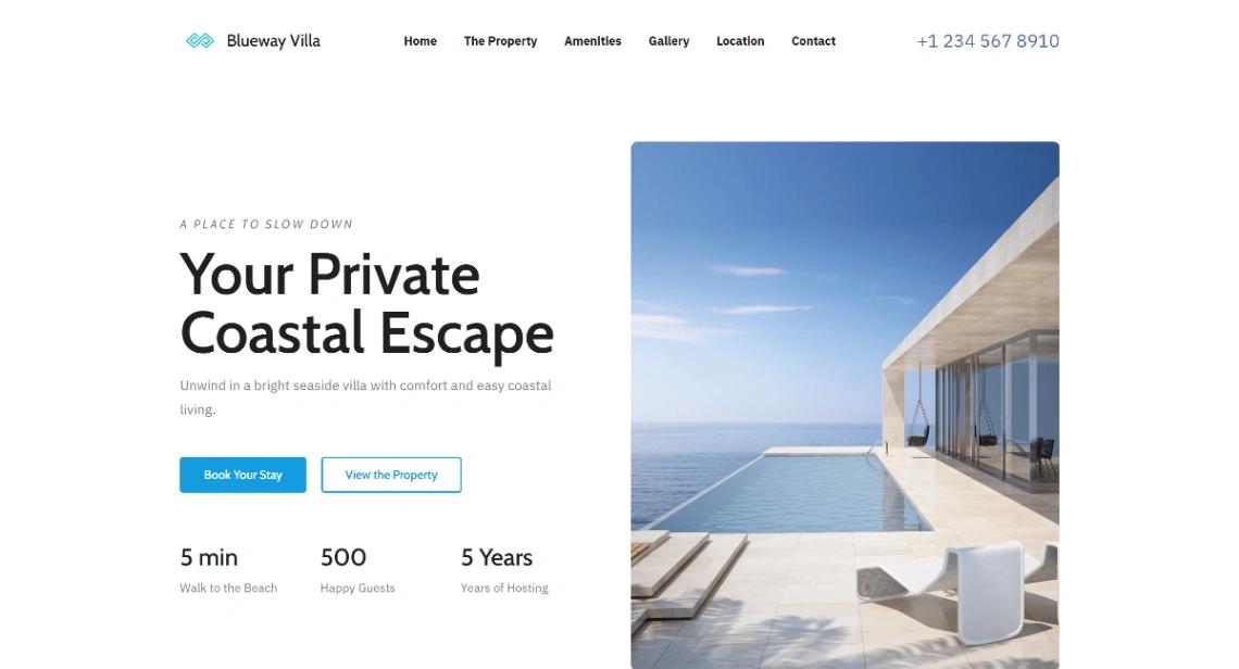 Vacation Rental website template