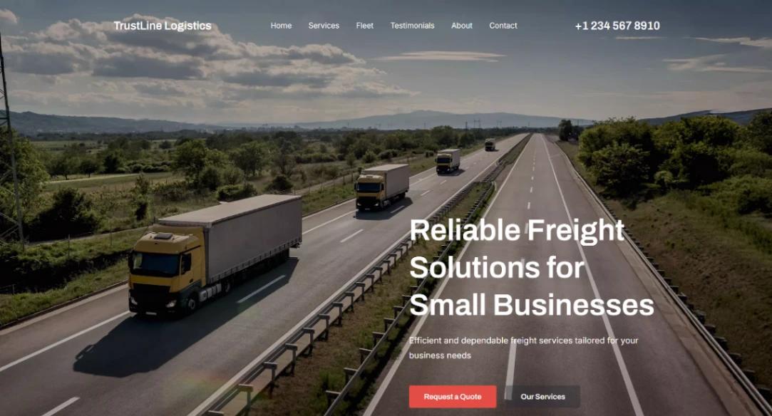 Trucking Website website template