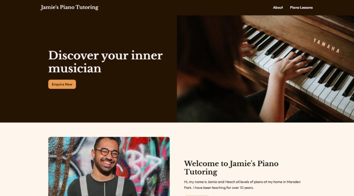 Piano Tutoring website template