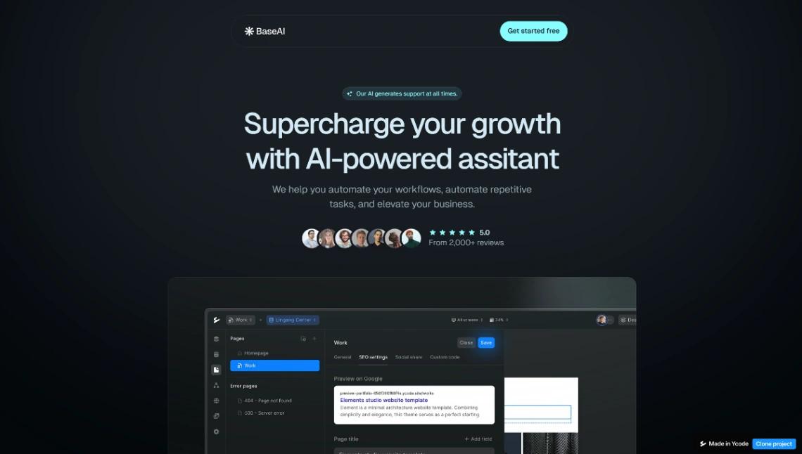 AI SaaS Website website template