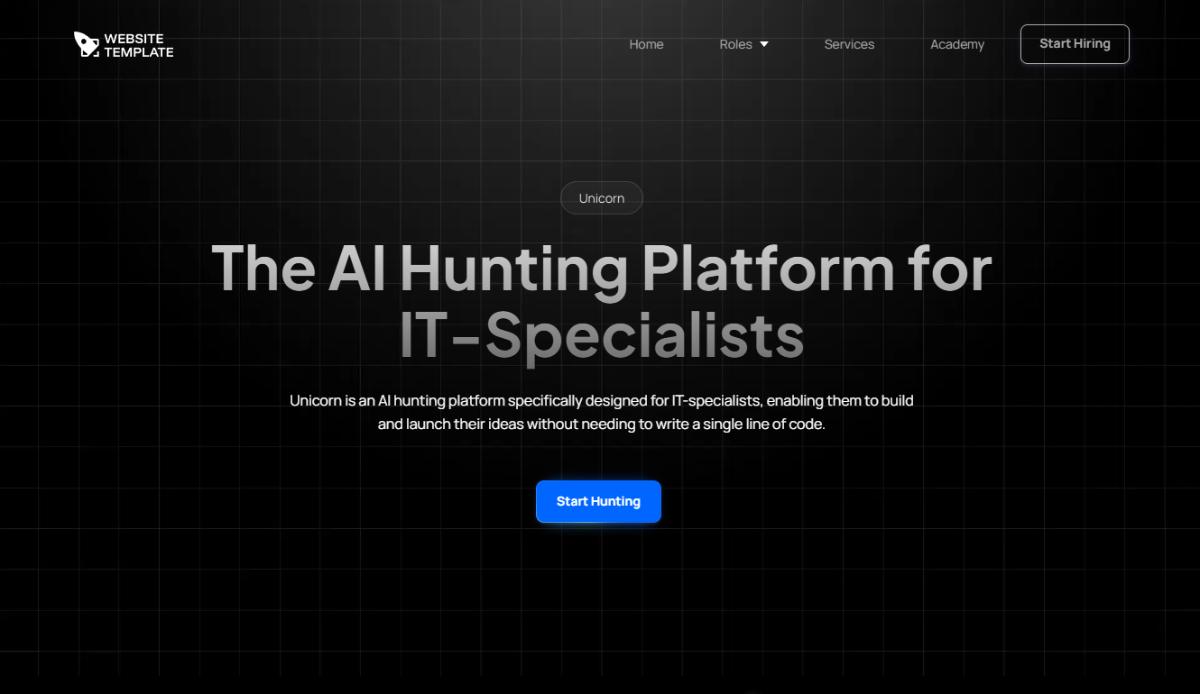 Dark SaaS Landing website template