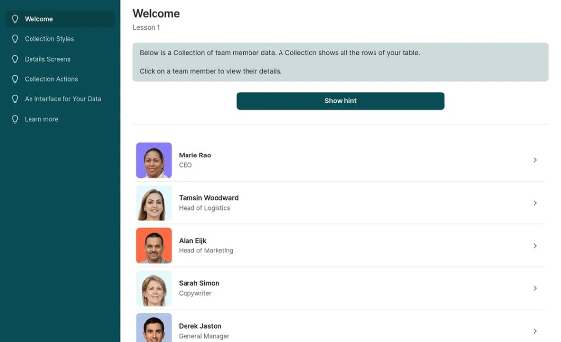 Beginner Tutorial App web application template