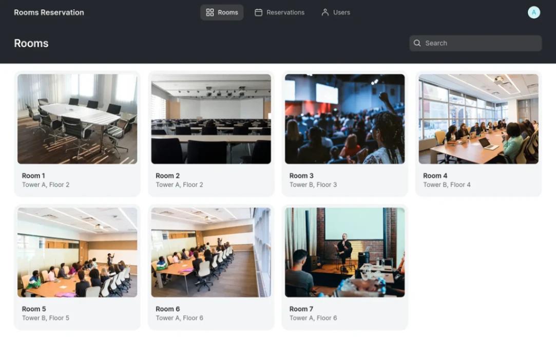 Rooms Reservation App web application template