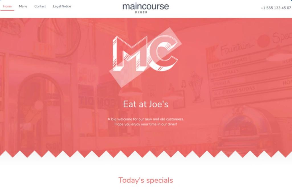 Minimalist Restaurant website template