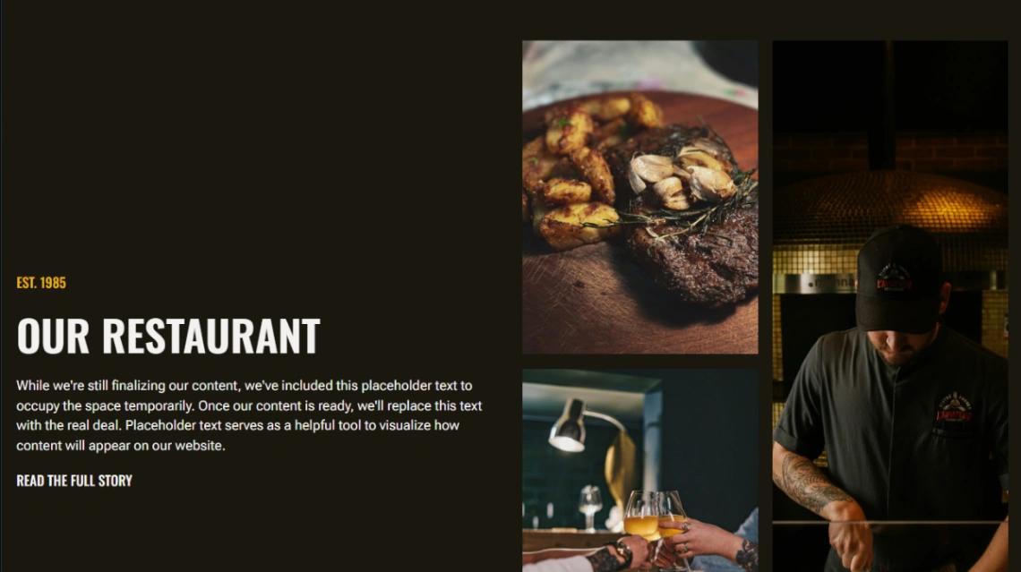 Restaurant Landing website template