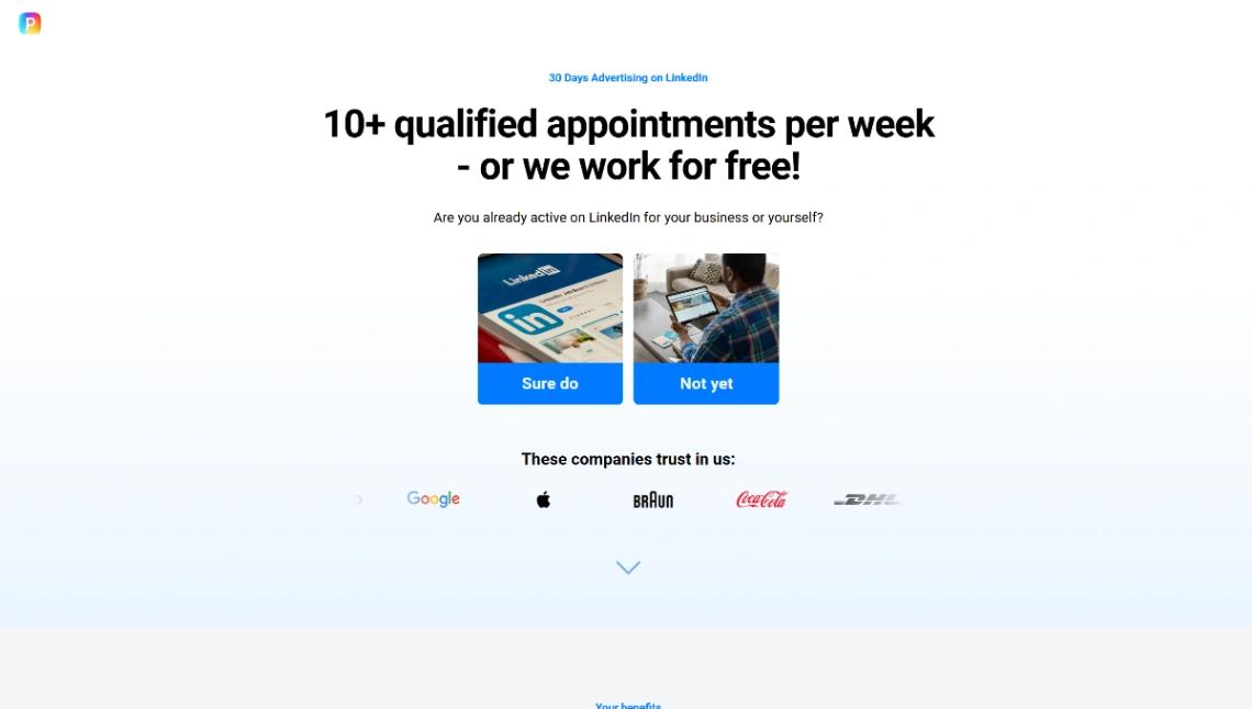 LinkedIn Advertising Funnel website template