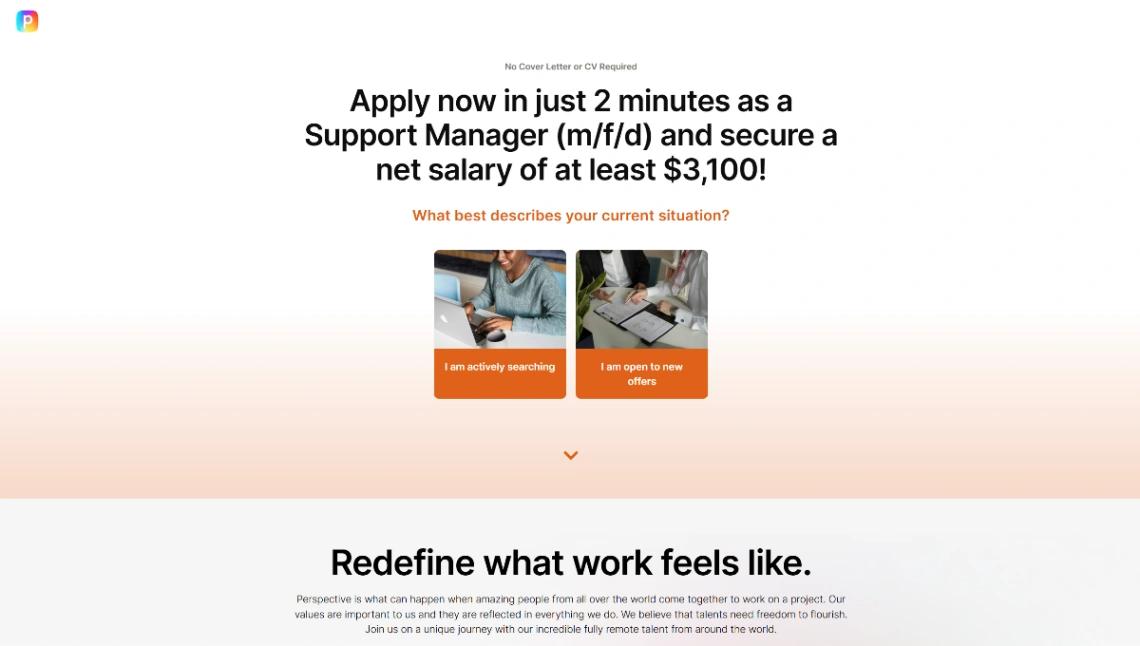 Company Recruitment Funnel website template