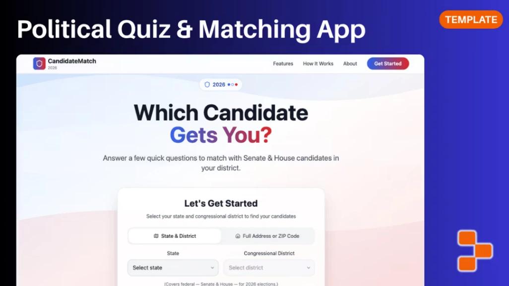 Political Quiz web application template