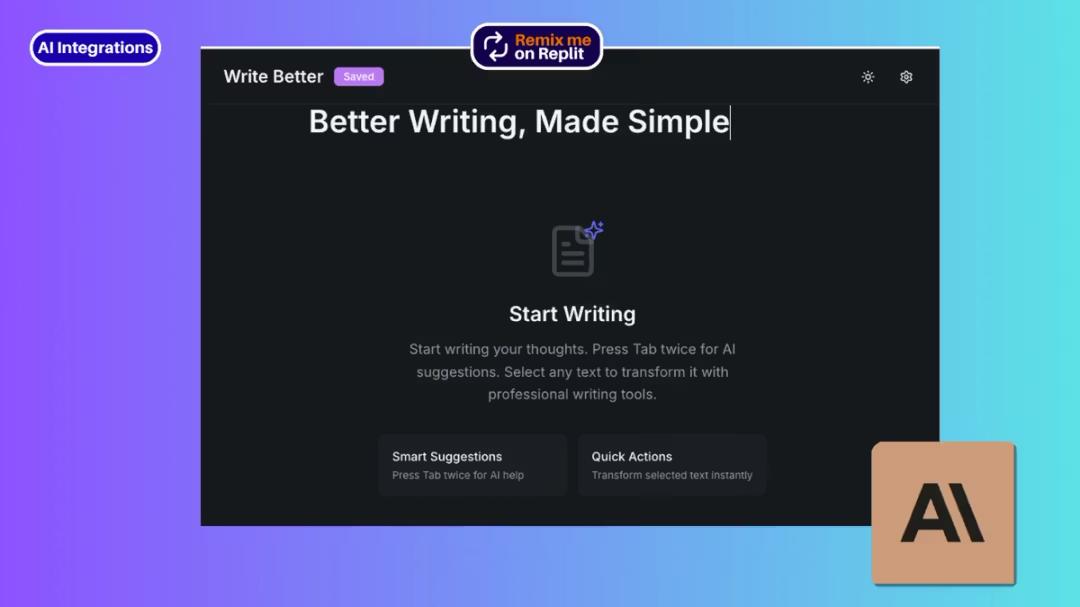 AI Writing Assistant web application template