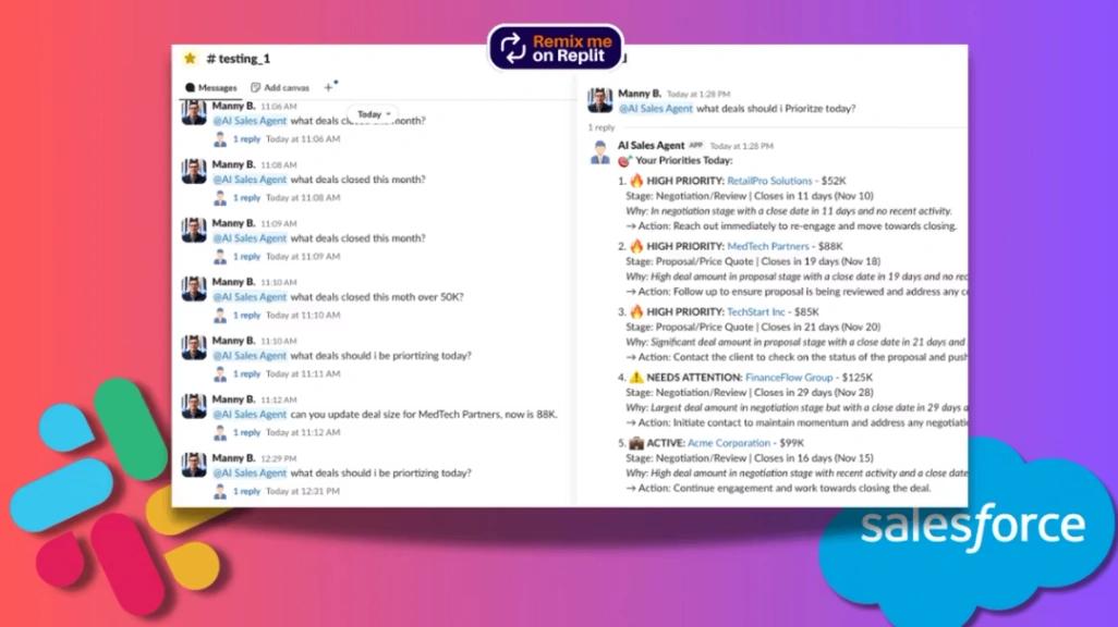AI Sales Assistant Slack web application template