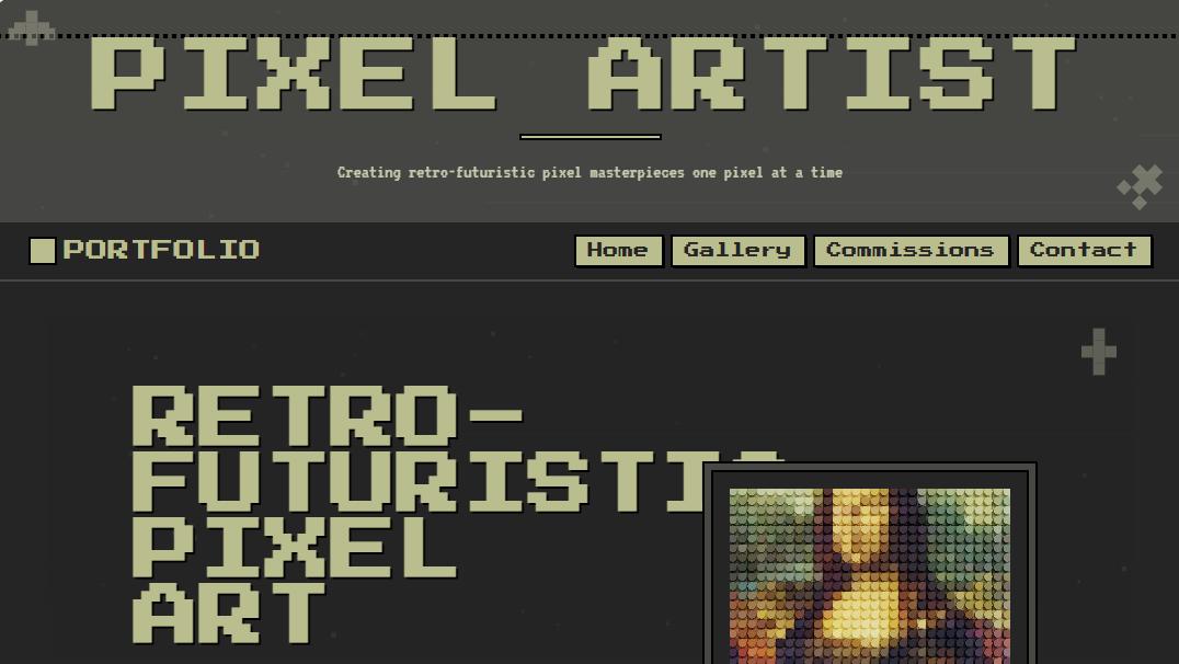 Pixel Artist Portfolio website template