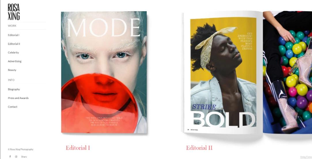 Magazine Photographer website template