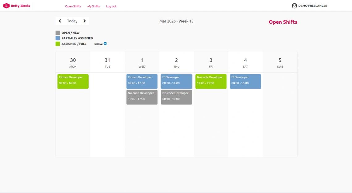 Shift & Job Scheduling Portal web application template