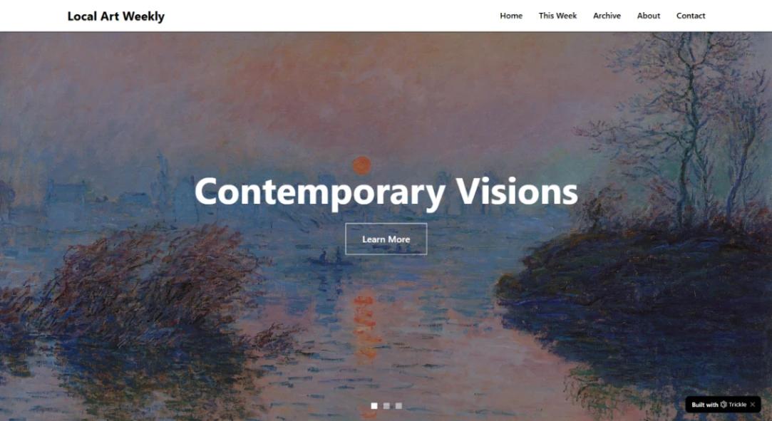 Local Art Events Hub website template