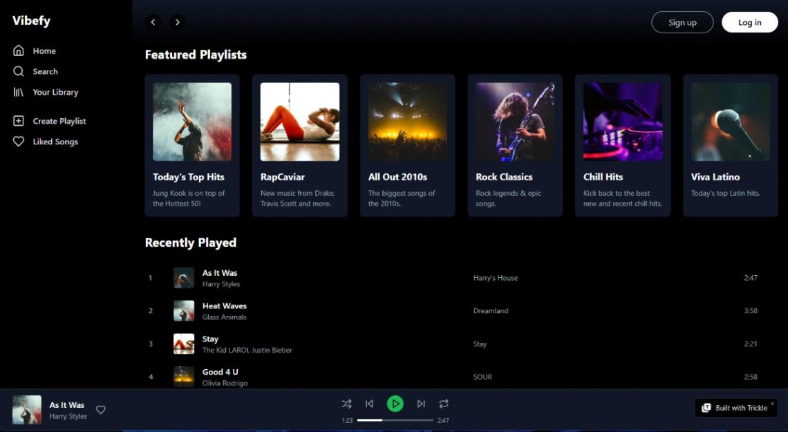Music Streaming Platform web application template