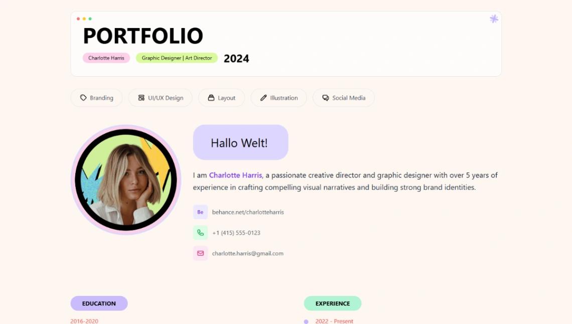 Personal Portfolio website template
