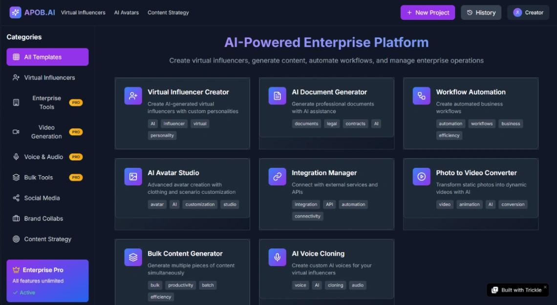 AI Enterprise Platform web application template