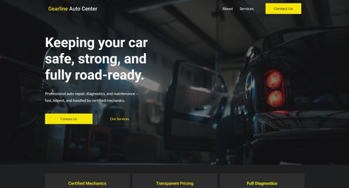 Repair Shop website template