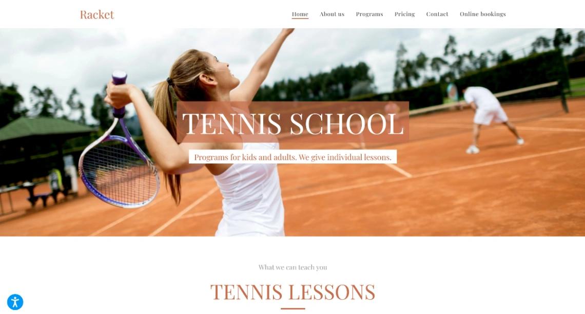 Tennis School website template