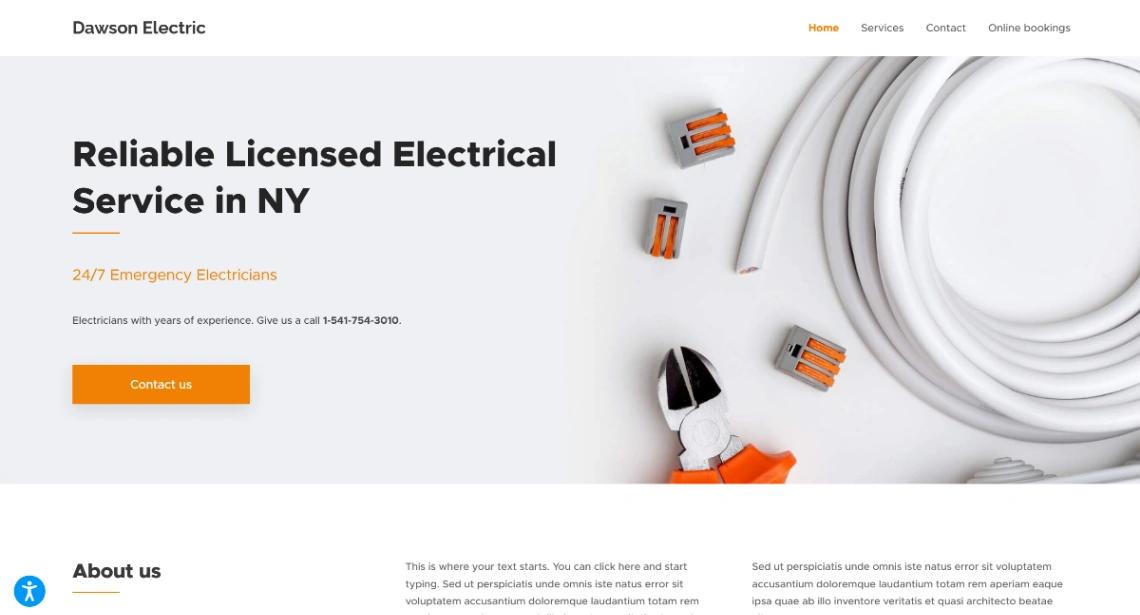 Electrician Website website template