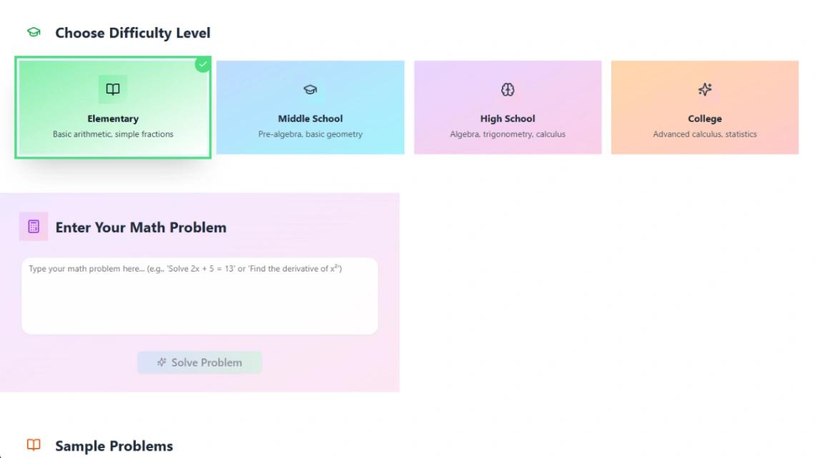 AI Math Solver web application template