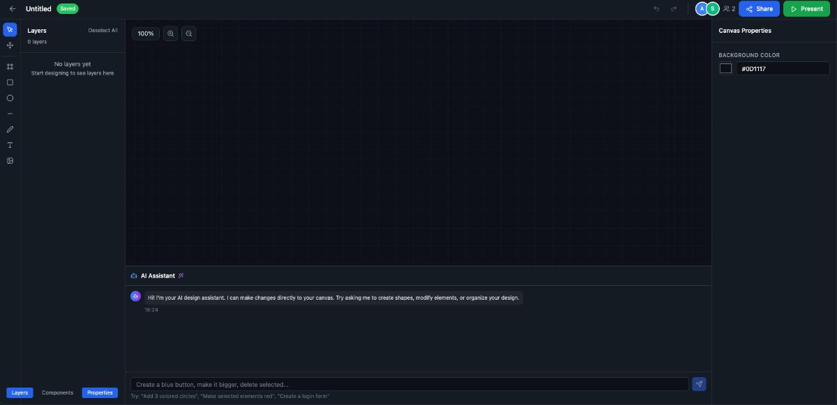 Collaborative design app web application template