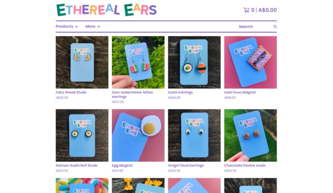 Artist Jewelry Shop website template