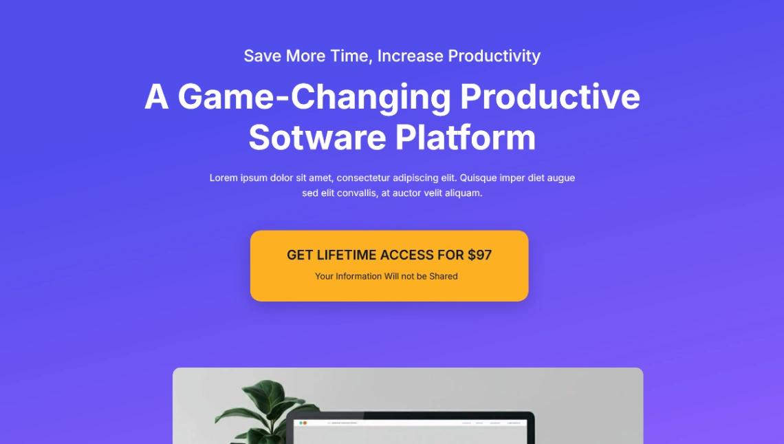 SaaS Sales Page website template