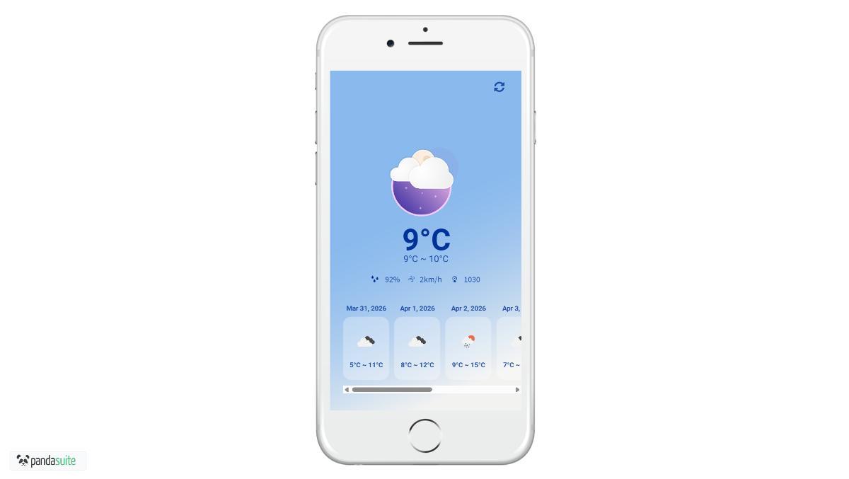 Weather Forecast Mobile mobile app design template