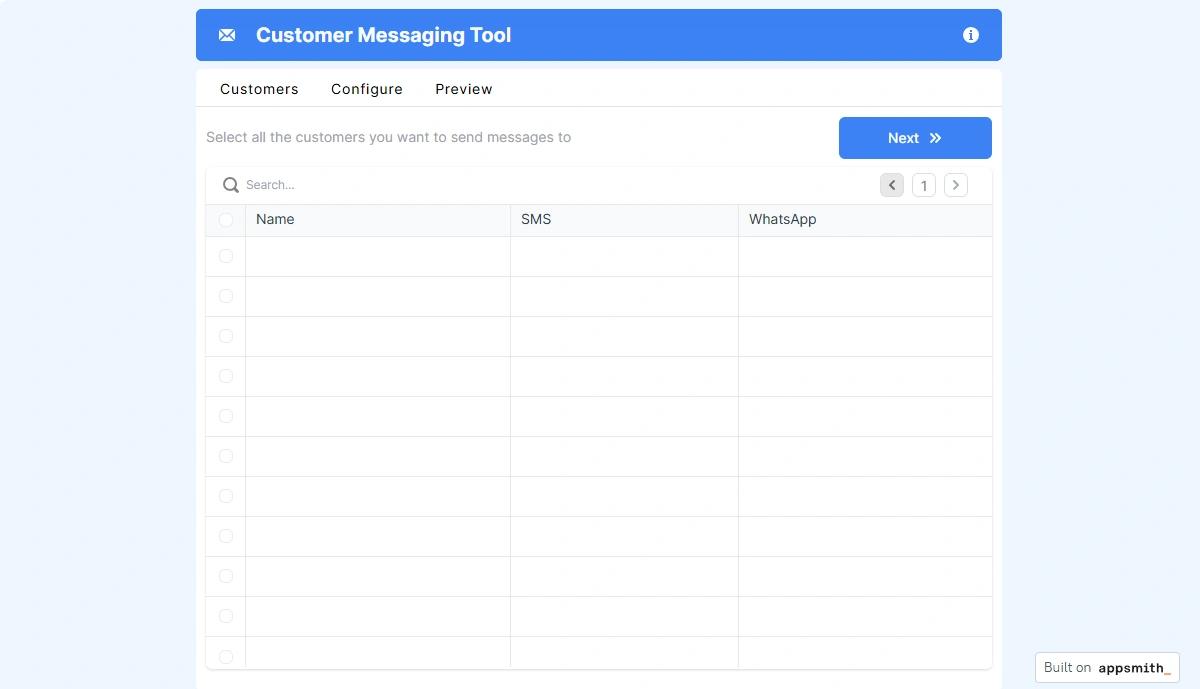 Customer Messaging Tool web application template