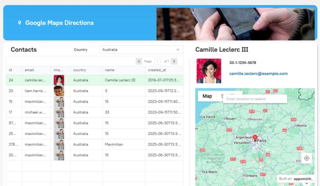 Google Maps Navigation web application template