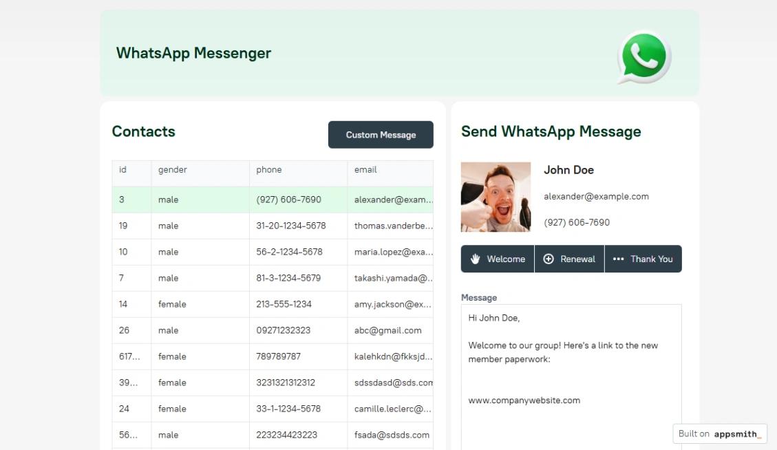 WhatsApp Messenger web application template