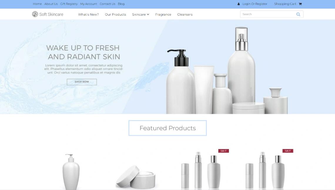 Soft Skincare Store website template
