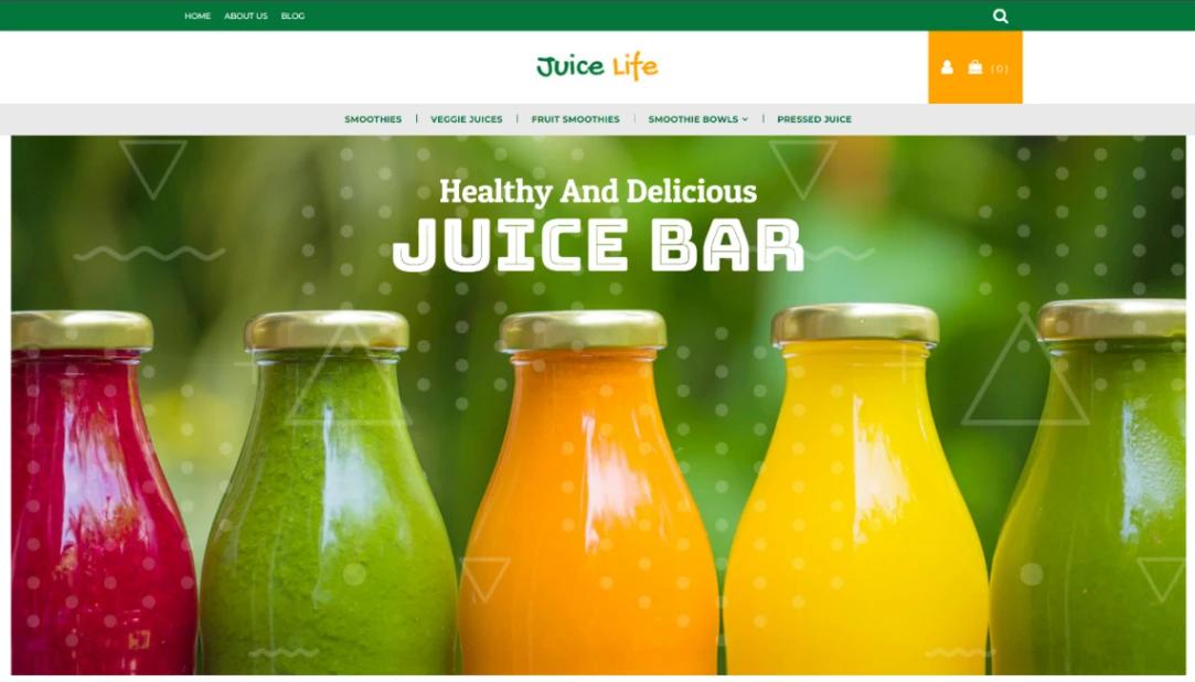 Juice and Smoothie Shop website template