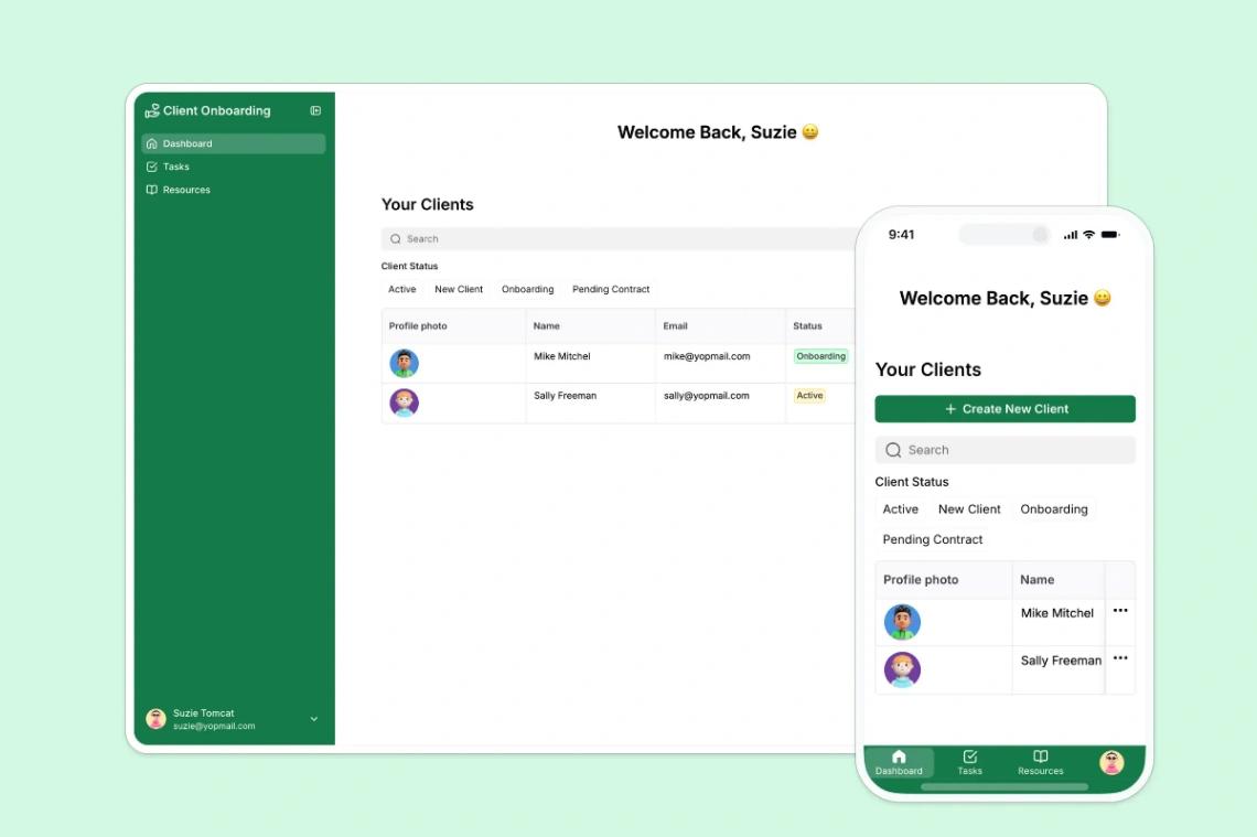 Client Onboarding App web application template