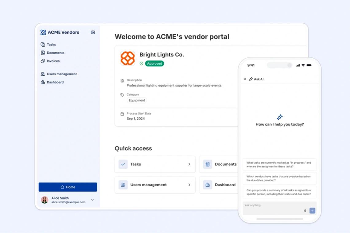 Vendor Management web application template